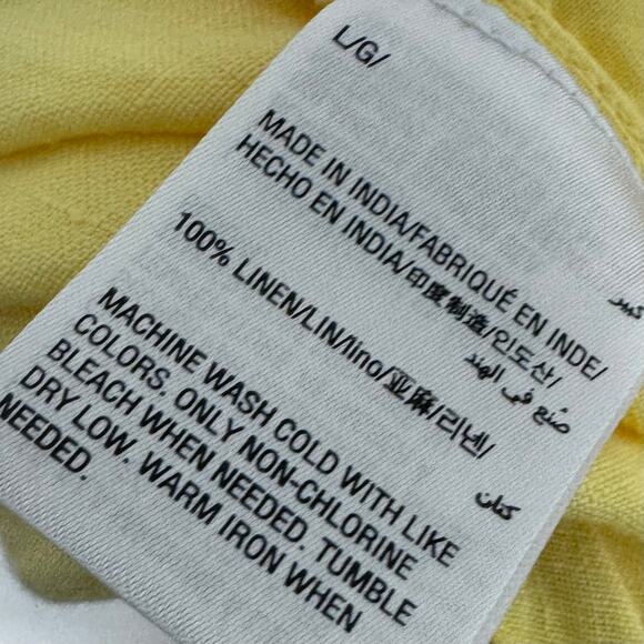 Linen Butter Yellow Pull On Tapered Pants Pockets Size Large Summer Charter Club - Picture 4 of 8